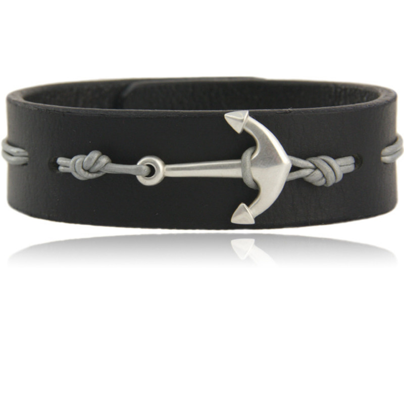 großer Silberanker auf Wasserbüffel Leder Armband großer Silberanker auf Wasserbüffel Leder Armband von trendklunker
