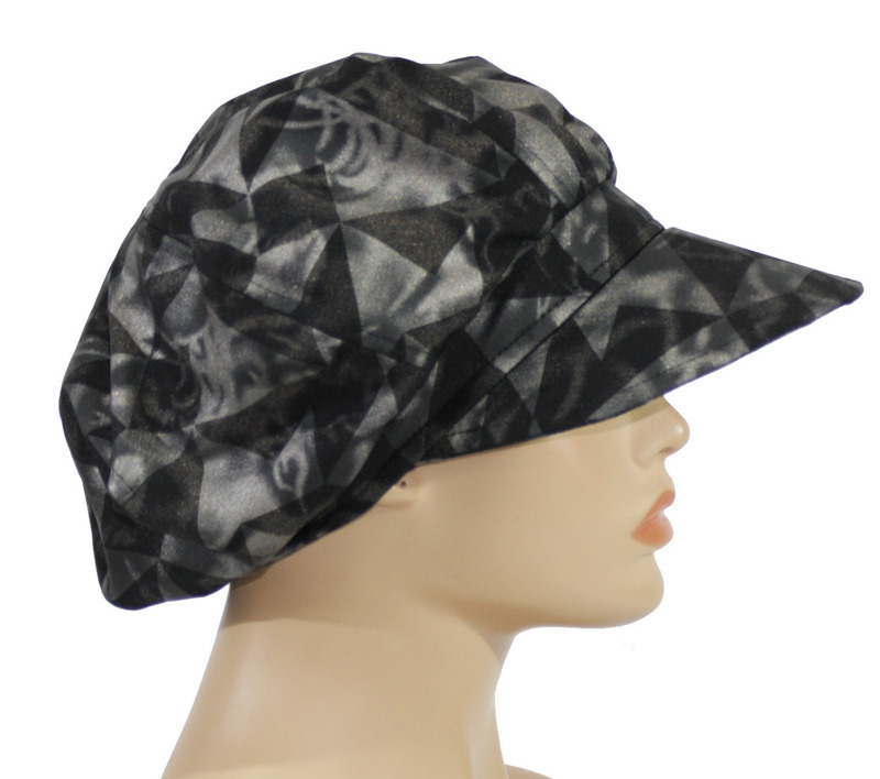 Damen Ballonmütze schwarz grau Handgenäht von klennes