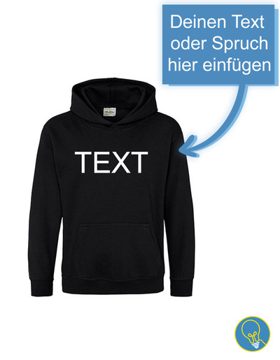 Personalisierter Kinder Hoodie mit Text Bestickung von Stitch Your Mind