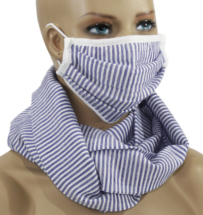 Mund und Nasen Maske mit Rundschal marine maritim Mund und Nasen Maske mit Rundschal marine maritim von klennes