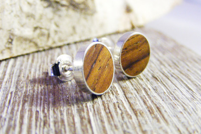 Holz Ohrstecker Silber 925 Cocobolo Holz Ø 8mm Holz Ohrstecker Silber 925 Cocobolo Holz Ø 8mm von Holzfelge