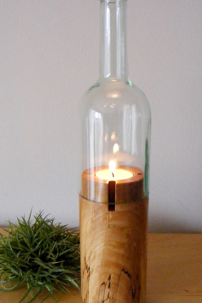 Flaschenwindlicht / Buche gest. Holz / klar Flaschenwindlicht / Buche gest. Holz / klar von Holzfelge