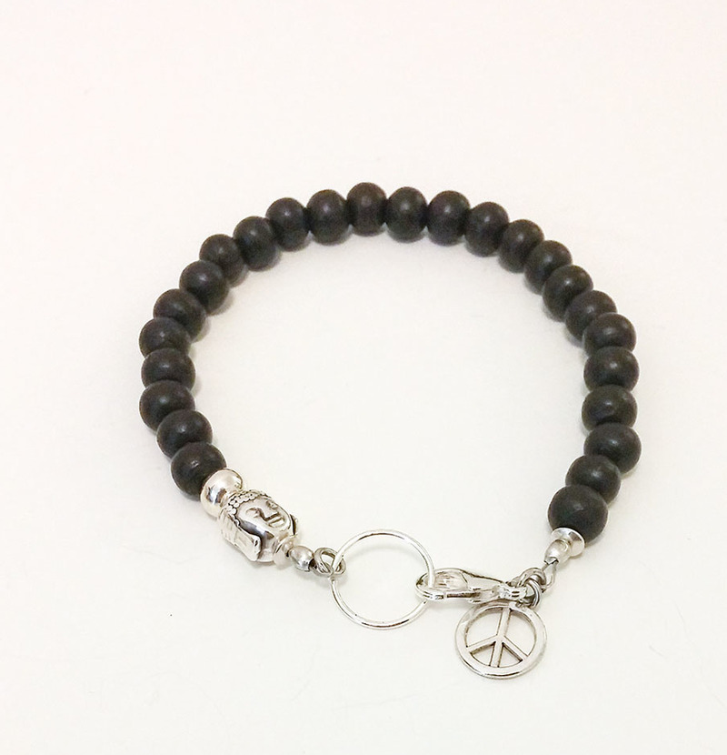 Holzperlen Drahtarmband von Unikats-by-Sabine-Greim