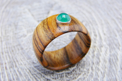 Holz Ring Bocote Holz / grüner Achat Ø 5mm G61 Holz Ring Bocote Holz / grüner Achat Ø 5mm G61 von Holzfelge