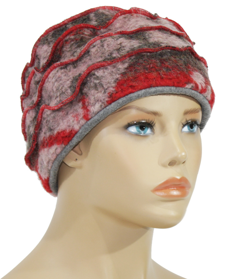 Mütze Schal Handschuhe Set Wolle rottöne von klennes