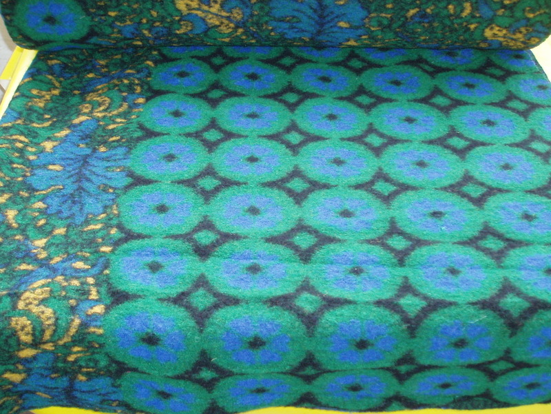 Mega ausgefallener   WALKSTOFF   blau/grün von Stoff-Lisi