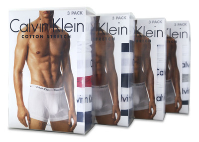 Calvin Klein Boxershorts Schwarz mit Lila/Grau/Blau Bund- 3 Pack mit Stretch von fairhandelshop