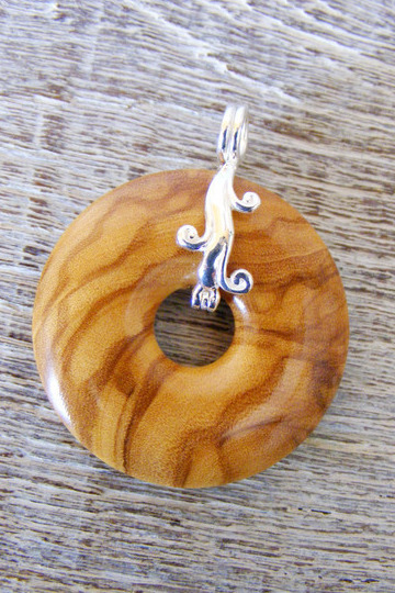 Holzdonut "Wasserfall" 925 Silber, Olivenholz Ø 35mm Holzdonut "Wasserfall" 925 Silber, Olivenholz Ø 35mm von Holzfelge