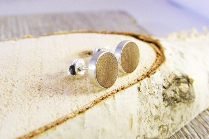 Holz Ohrstecker Silber 925 Golden Madrone Holz Ø 8mm Holz Ohrstecker Silber 925 Golden Madrone Holz Ø 8mm von Holzfelge