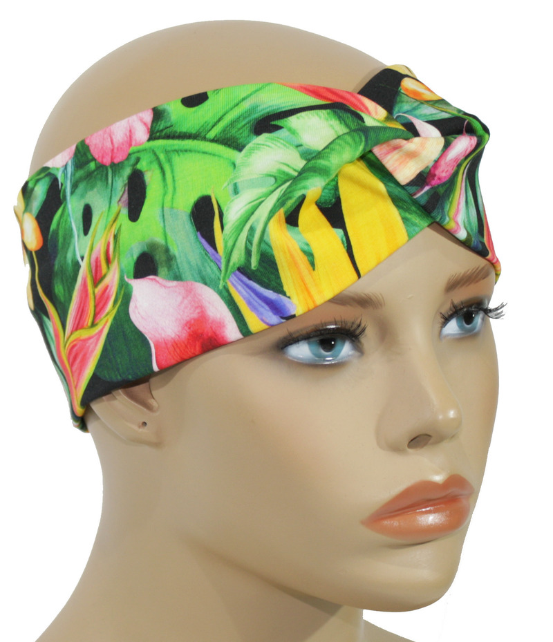 Turban Stirnband Haarband Orchidee Jersey Haarband grün bunt Turban Stirnband Haarband Orchidee Jersey Haarband grün bunt von klennes