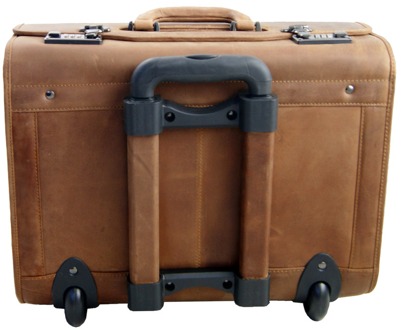 Pilotentrolley WRIGHT aus braunem Grassland-Leder - inkl. Lederpflege Pilotentrolley WRIGHT aus braunem Grassland-Leder - inkl. Lederpflege von Ledertaschenshop24