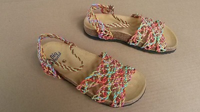 20% Off, Free Shipping, Linen Sandals, COLOURS Sandals, Summer Shoes, Flat Sandals, Straps Sandals MODEL SAONA von BIOWORLD