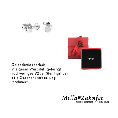 Kinderohrringe: Ohrstecker Kreis - 925 Silber matt Kinderohrringe: Ohrstecker Kreis - 925 Silber matt von MillaZahnfee, Schmuckwerkstatt Verena Brack