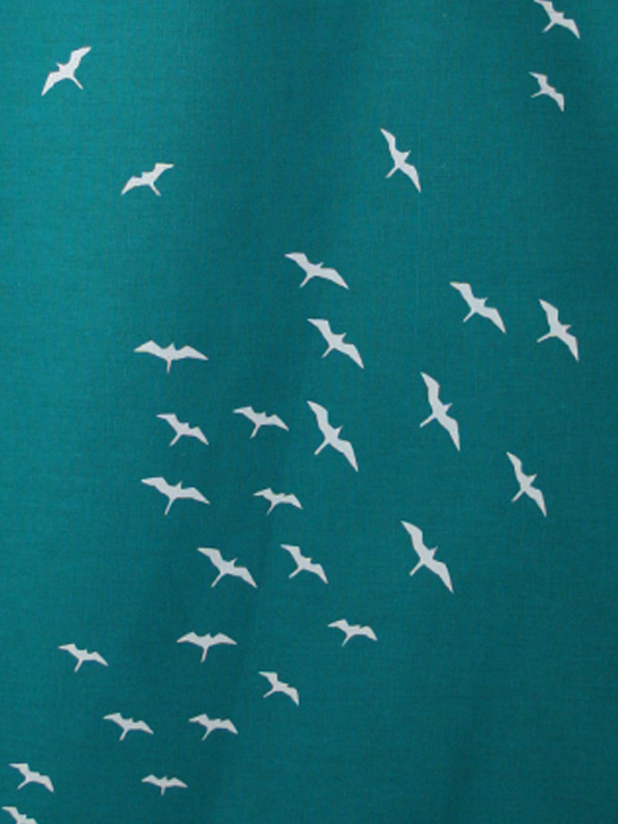 Beutel "Vogelschwarm", petrol von Spangeltangel