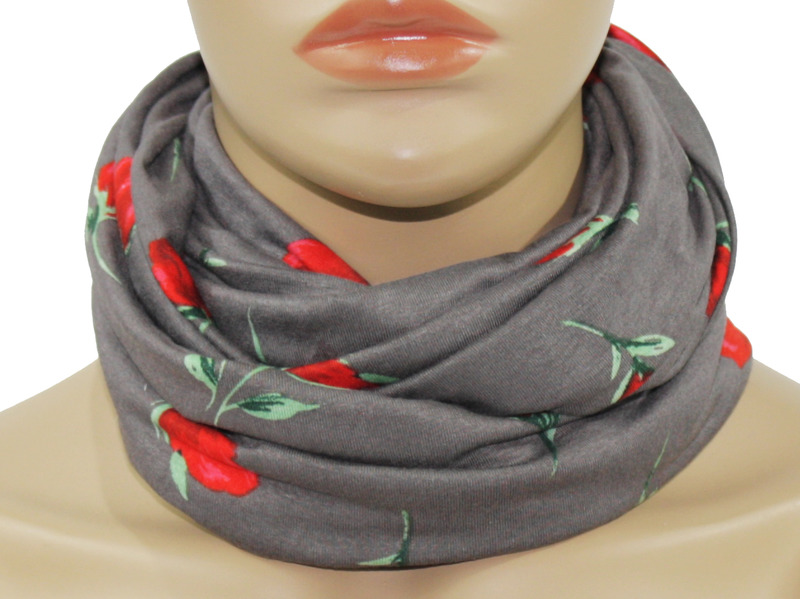 Loop Schal taupe Rosenmuster Alisa Loop Schal taupe Rosenmuster Alisa von klennes