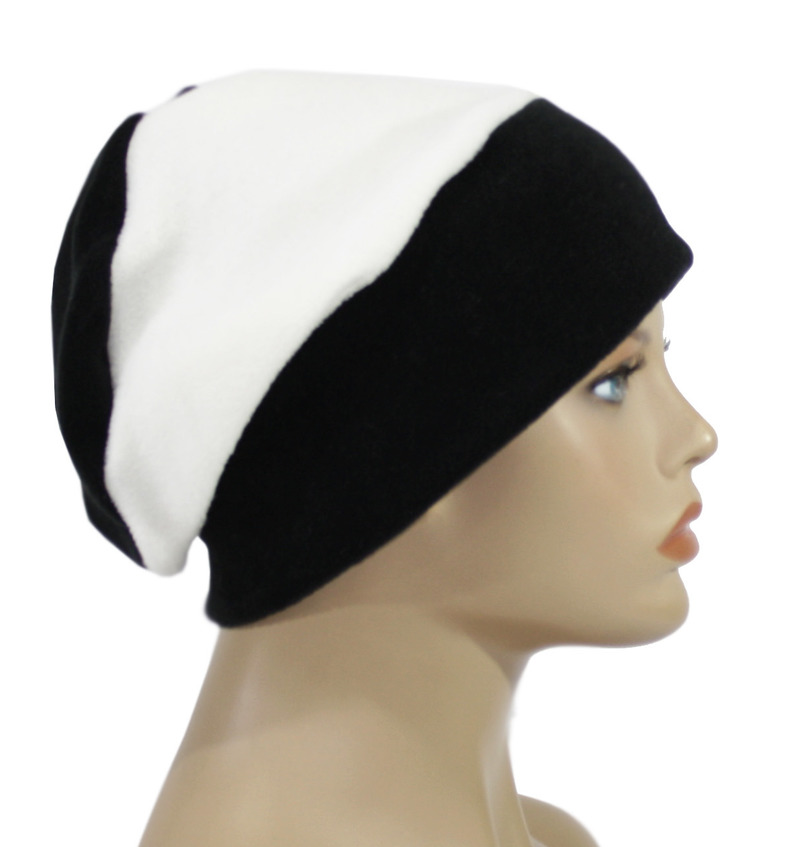 Damen Fleece Mütze schwarz weiß Damen Fleece Mütze schwarz weiß von klennes