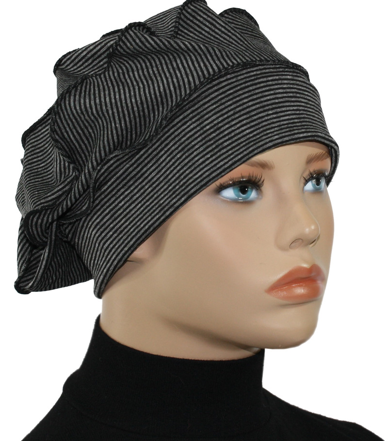 Ballonmütze Slouch Barett Chemo Cap Mütze grau von klennes