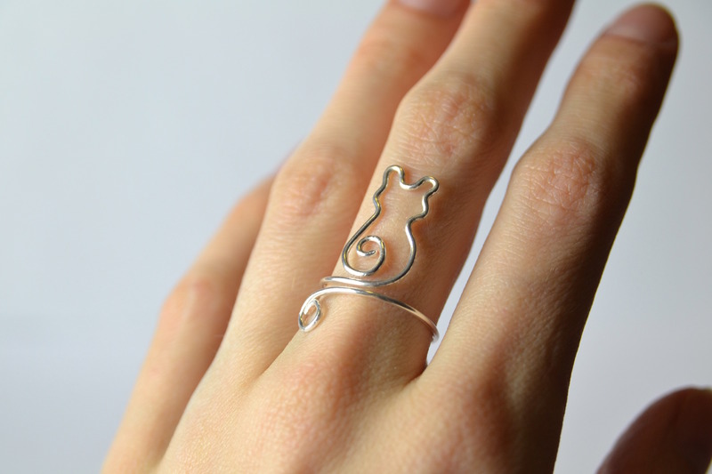 Silberring Katze Silberring Katze von Katzensteins-Designs