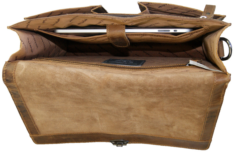 Dicke Collegemappe SCHILLER mit Schultergurt aus Grassland-Leder - inkl. Lederpflege Dicke Collegemappe SCHILLER mit Schultergurt aus Grassland-Leder - inkl. Lederpflege von Ledertaschenshop24