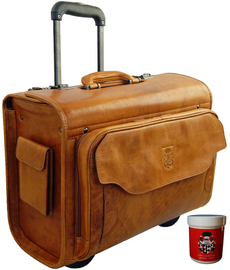 Aktentrolley Pilotenkoffer MONTGOLFIER aus Rodeo-Leder - inkl. Lederpflege Aktentrolley Pilotenkoffer MONTGOLFIER aus Rodeo-Leder - inkl. Lederpflege von Ledertaschenshop24