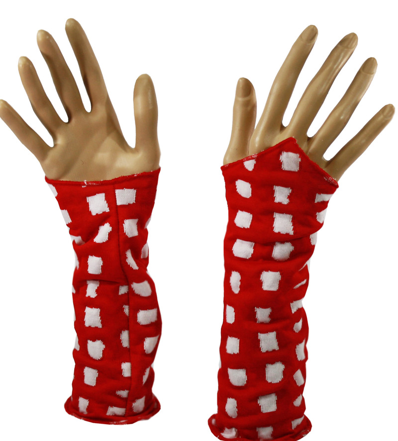 Mütze Schal Stulpen Set rot weiß Tupfen von klennes