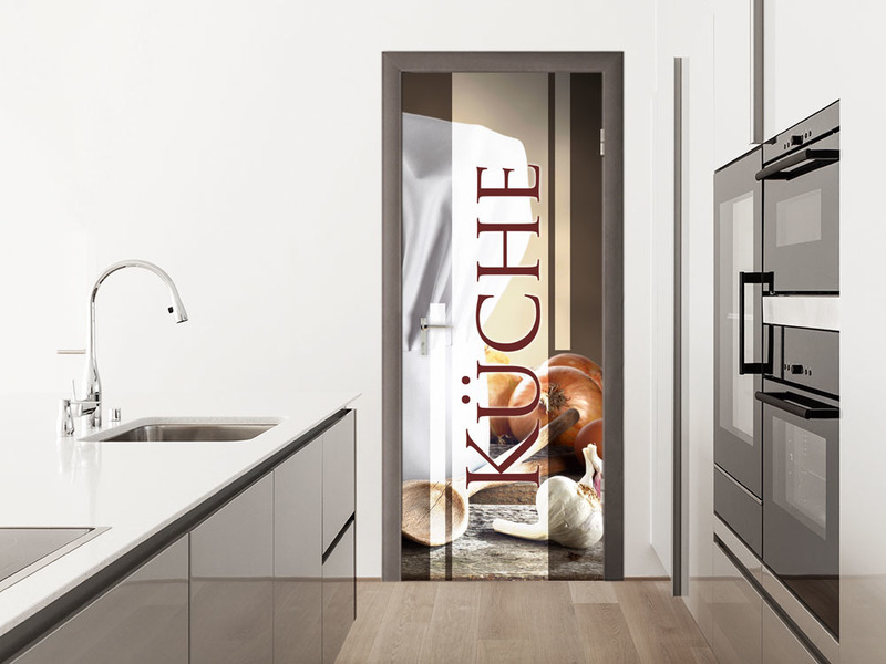 Türbild Türaufkleber Türposter Aufkleber Türsticker für Küche Spruch Küche von GrazDesign