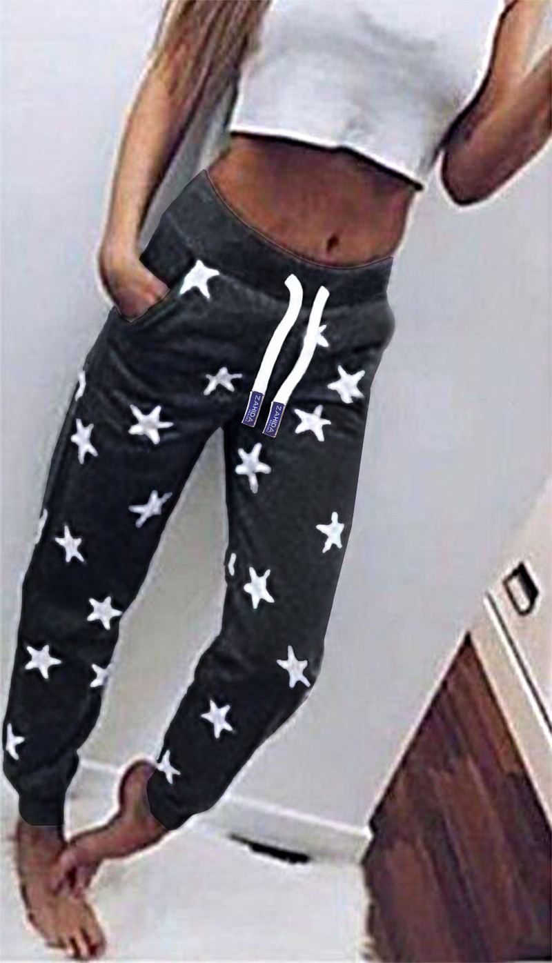 Damen Mädchen Jogginghose Trainingshose Schlafanzug-Hose Stern Fitness Joggen Sweatpants von ZAHIDA-FASHION