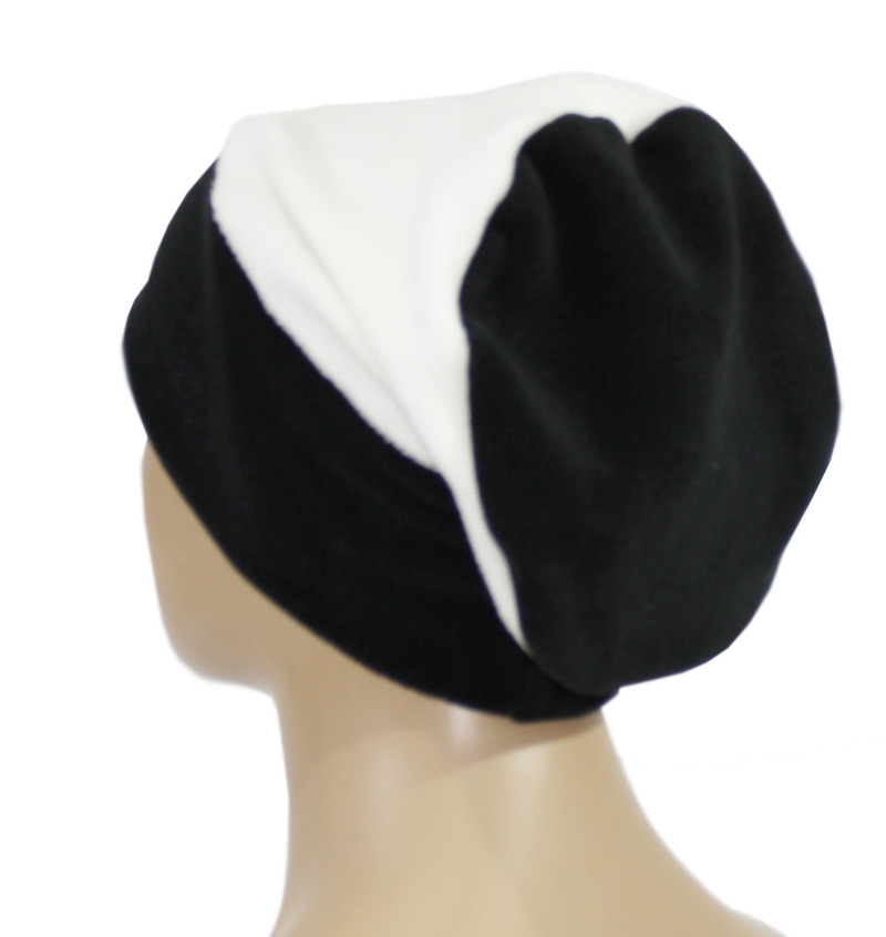 Damen Fleece Mütze schwarz weiß Damen Fleece Mütze schwarz weiß von klennes