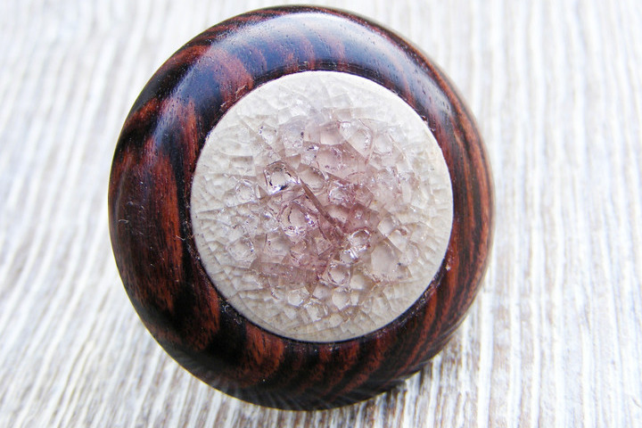 Holz Ring Silber 925 Veilchenholz / Porzellan Ø 32mm verstellbar Holz Ring Silber 925 Veilchenholz / Porzellan Ø 32mm verstellbar von Holzfelge