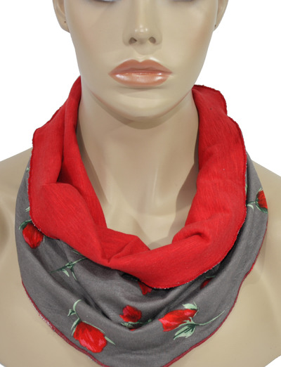 Rundschal Wenderundschal Kurzschal rot taupe Rundschal Wenderundschal Kurzschal rot taupe von klennes
