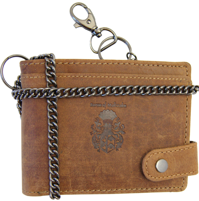 Herrenbörse ABRAMOVICH mit Kette aus Grassland-Leder von Ledertaschenshop24