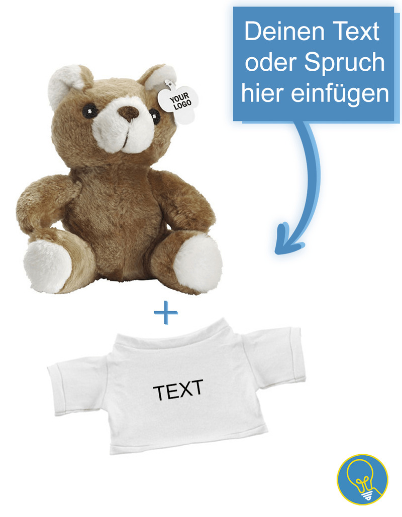 Personalisierter Plüsch Teddy Bär & T-Shirt mit Text Bestickung von Stitch Your Mind