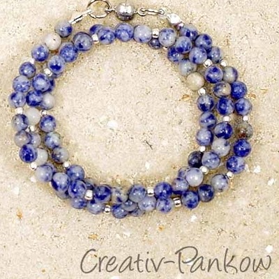 Kurze Naturstein Kette "Natural Blue Spot Stone" von creativ-pankow-kinder