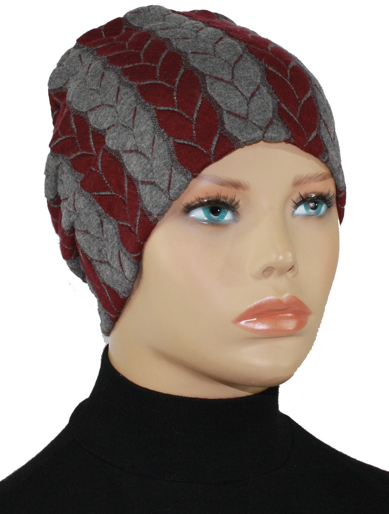 Mütze Schal Stulpen Set grau weinrot von klennes