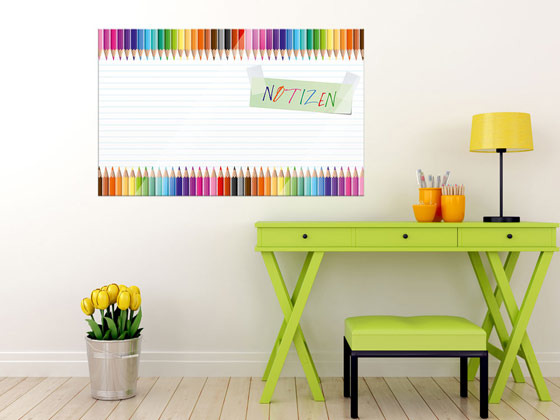 Glasmagnettafel Spruch Notizen Stifte von GrazDesign