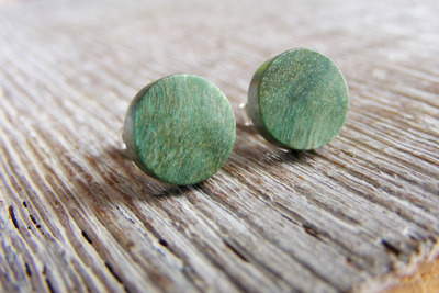 Holz Ohrstecker Silber 925 Pappel-Maser stab. grün Holz Ø 9mm Holz Ohrstecker Silber 925 Pappel-Maser stab. grün Holz Ø 9mm von Holzfelge