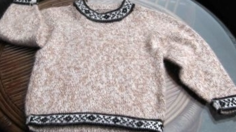 Beiger Kinder unisex Pullover Strickpullover peruanische Alpakawolle 2-6 Jahre von perushop