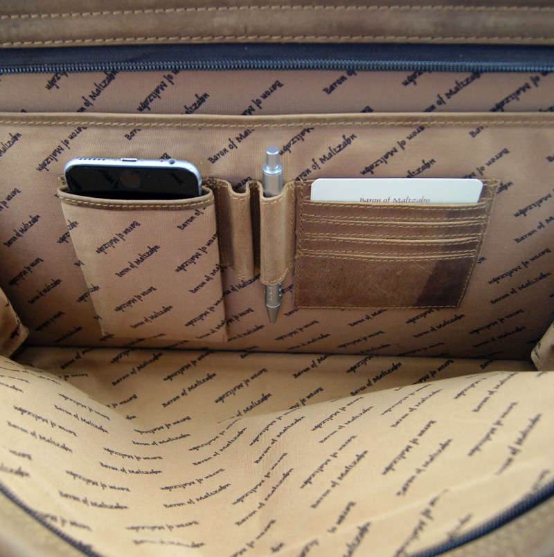 Pilotentrolley WRIGHT aus braunem Grassland-Leder - inkl. Lederpflege von Ledertaschenshop24