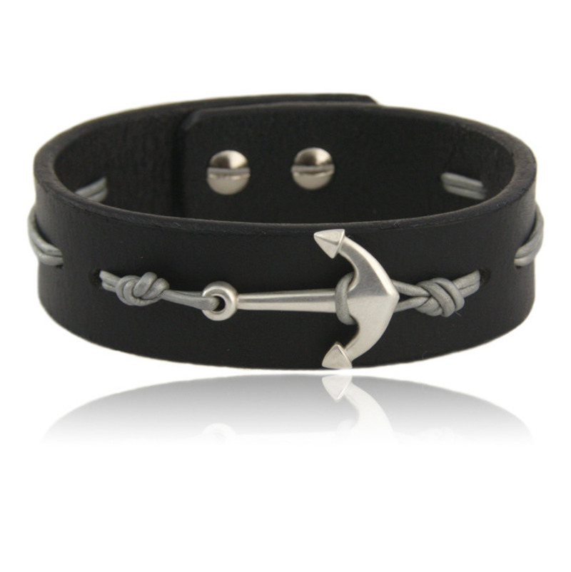 großer Silberanker auf Wasserbüffel Leder Armband großer Silberanker auf Wasserbüffel Leder Armband von trendklunker