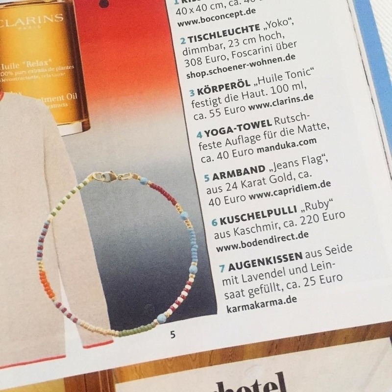 CAPRI DIEM Armband "JEANS FLAG", bekannt aus der Zeitschrift "Schöner Wohnen" CAPRI DIEM Armband "JEANS FLAG", bekannt aus der Zeitschrift "Schöner Wohnen" von CAPRI DIEM