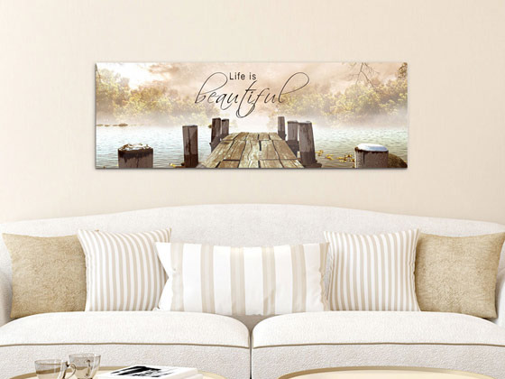 Wandbild Schriftzug Life is beautiful Wandbild Schriftzug Life is beautiful von GrazDesign