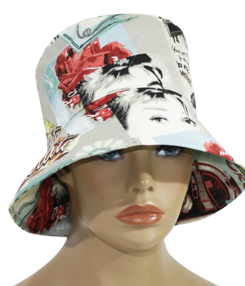 Damen Hut Bucket Hat Sommerhut faltbar 50er Jahre Styl von klennes