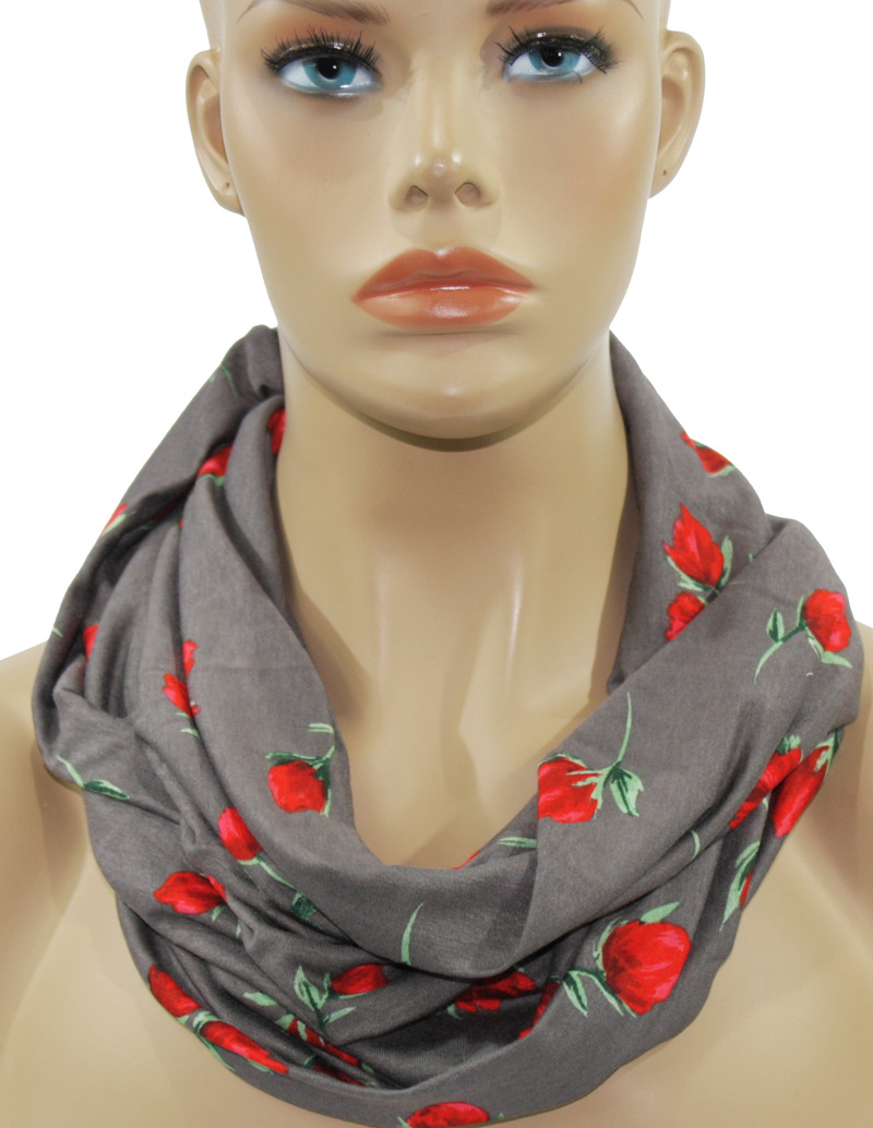 Loop Schal taupe Rosenmuster Alisa Loop Schal taupe Rosenmuster Alisa von klennes