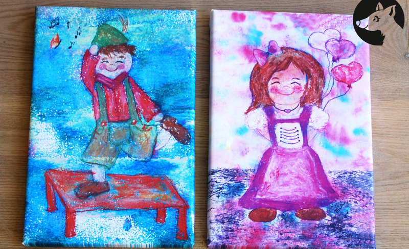 Leinwanddruck verschiedene Motive (Schuhplattler und Mädchen im Dirndl) von Little-Walking-Wolf