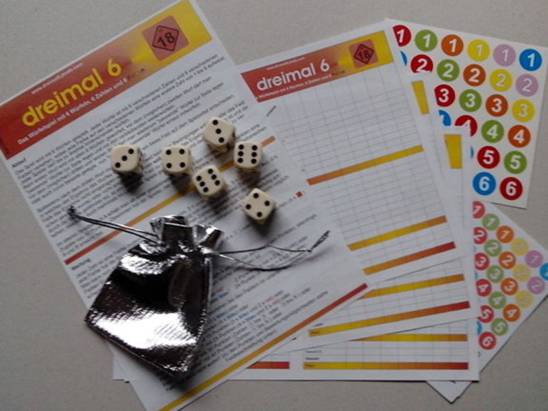 dreimal 6 - Das Würfelspiel mit Zahlen & Farben dreimal 6 - Das Würfelspiel mit Zahlen & Farben von dreimal6