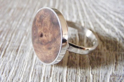Holz Ring Silber 925 Nussbaum-Maser Holz Ø 18mm, G56 Holz Ring Silber 925 Nussbaum-Maser Holz Ø 18mm, G56 von Holzfelge
