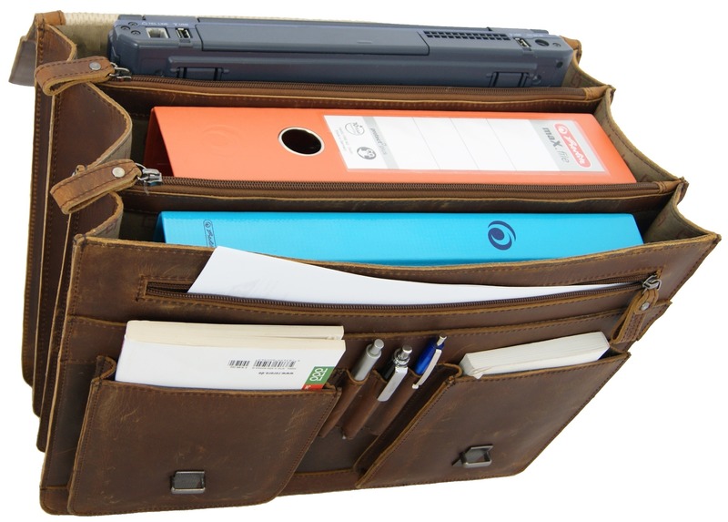 Aktentasche HEDIN aus braunem Grassland-Leder - inkl. Lederpflege Aktentasche HEDIN aus braunem Grassland-Leder - inkl. Lederpflege von Ledertaschenshop24