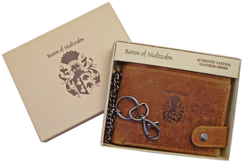 Herrenbörse ABRAMOVICH mit Kette aus Grassland-Leder von Ledertaschenshop24