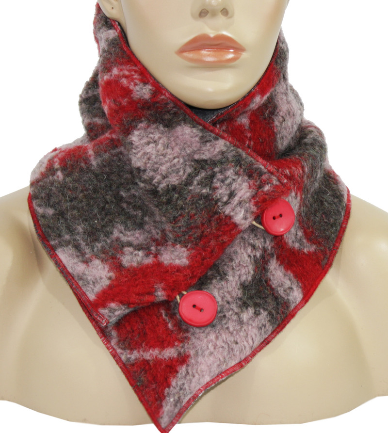 Mütze Schal Handschuhe Set Wolle rottöne von klennes