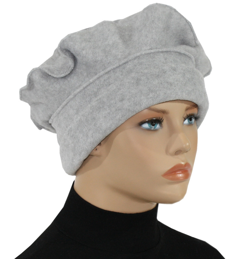 Mütze Schal Handschue Set hellgrau Fleece für Damen von klennes
